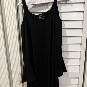 Karen Kane Black Ruffle Hem Mini Dress